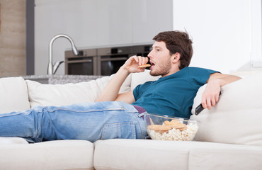 Man resting at home