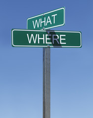 Fototapeta premium What Where Sign