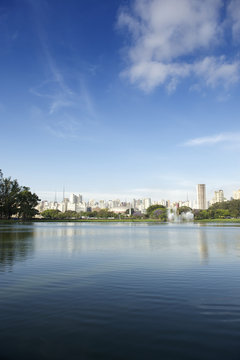 Sao Paulo Brazil City Skyline at Ibirapuera Park
