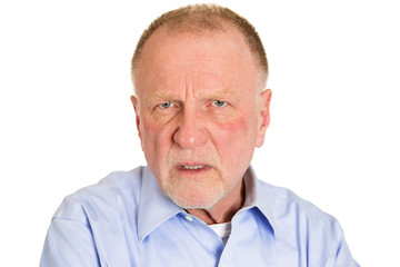 Grumpy, pissed off, unhappy old man