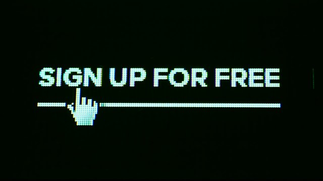 Close up of a web icon on LED screen