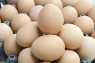 background of fresh eggs for sale at a market