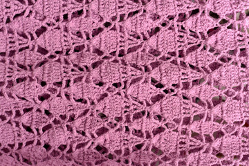 Handmade pink knitting wool texture