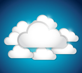 cloud set illustration design