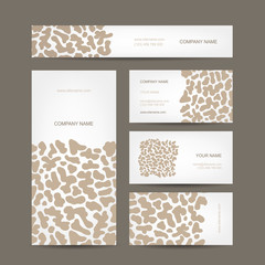 Set of business cards design, animal print
