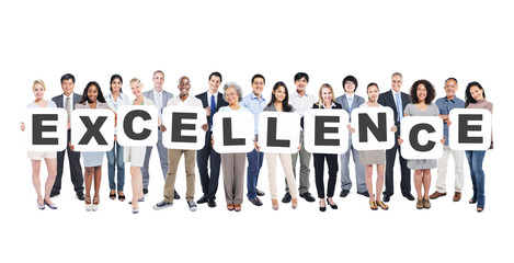 Diverse People Holding Excellence