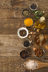 Obraz na płótnie Canvas spices on a wooden table