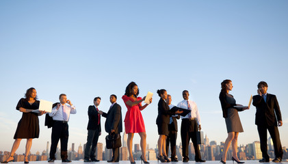 Obraz premium Outdoor Business Meeting in New York City