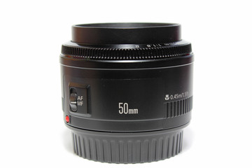 A 50mm camera lens.