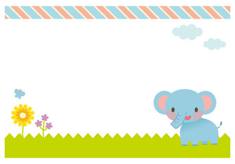 メッセージカード　動物　背景