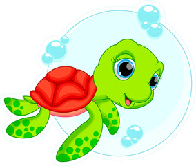 Naklejka premium Cute turtle cartoon