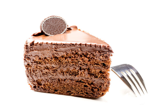 Chocolate cake with fork