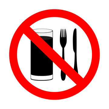 prohibitory sign "with food and beverages are not permitted"