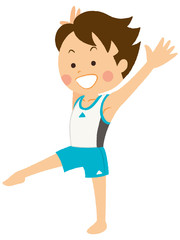 体操　男性　イラスト