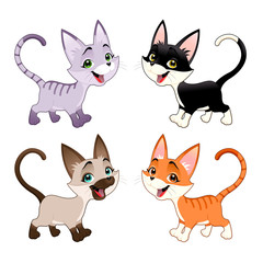 Set of funny cats.