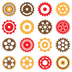 Set of Vector Mechanical Various Gears