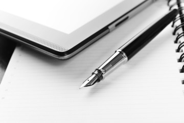 notebook and  pen
