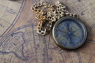 compass on old map