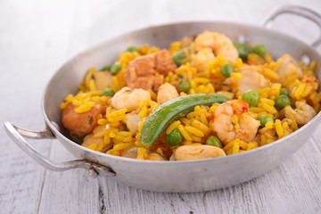 rice with seafood and vegetable