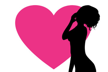 ハートマークと女性