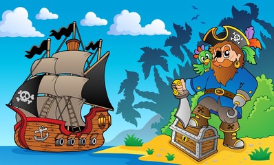Pirate on coast theme 2 © Klara Viskova