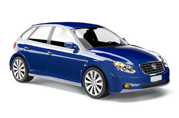Plakat Blue 3D Car