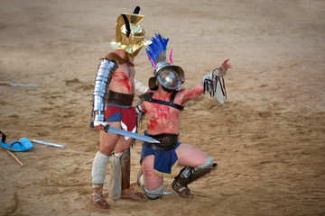 Thracian gladiator begged for mercy