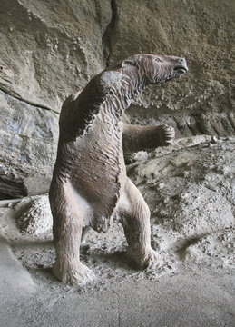 Chile. Patagonia. Milodon model. Vertical.