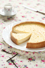Vanilla Tart on a white plate