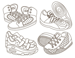 set of sport shoes (vector illustration)