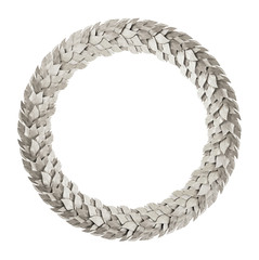 Round silver wreath of Laurel leaves