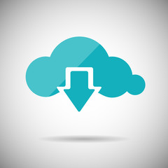Download to Cloud Icon Flat design