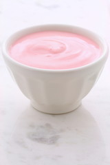 Fresh strawberry yogurt