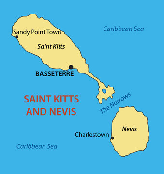 Federation of Saint Kitts and Nevis - vector map