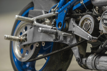 Obraz premium Closeup photo of a modern motorbike