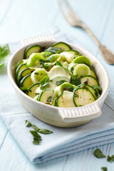 Oven-Baked Zucchini with Mozzarella and Leek