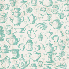 Vintage seamless tea background