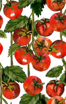 Tomatoes seamless pattern