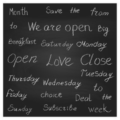 Handwritten words chalk