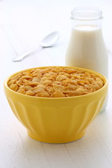 Healthy corn flakes breakfast