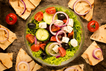 Spring salad and tortilla