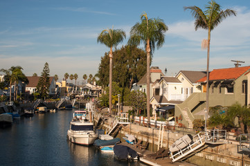Naklejka premium Naples canals in long beach, California