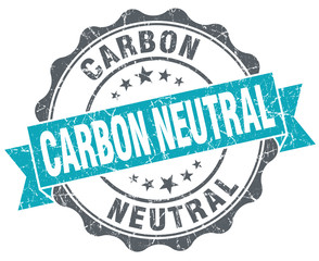Obraz premium Carbon neutral turquoise grunge retro vintage isolated seal
