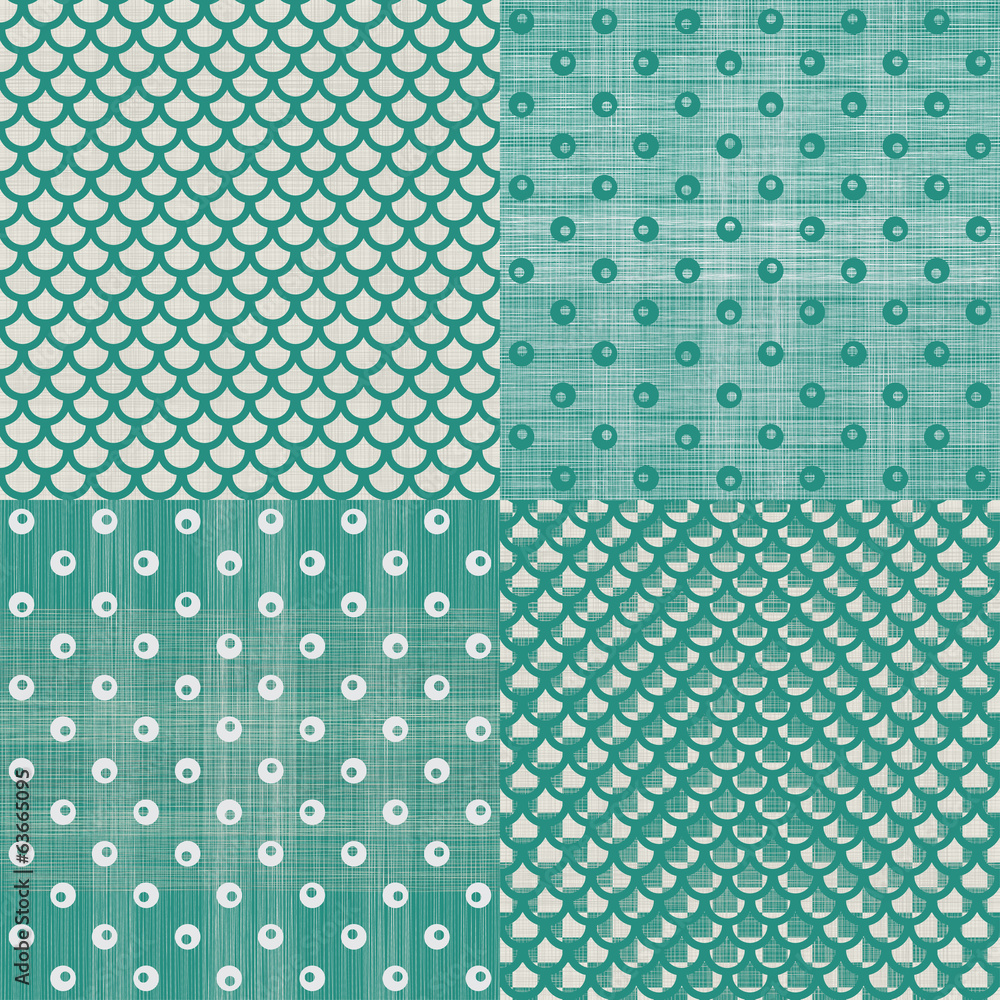 Aufkleber set of retro abstract seamless background with fabric texture