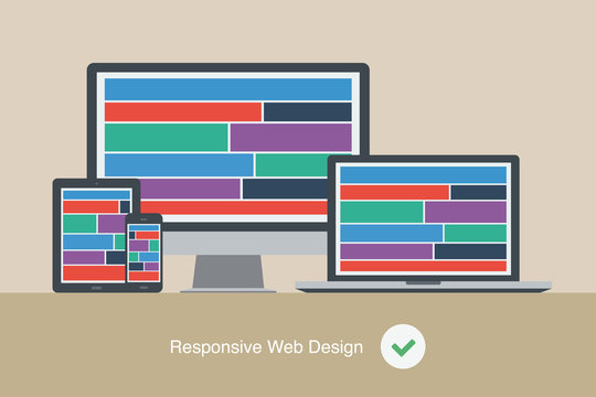 flat responsive web design device