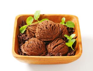 Scoops of chocolate ice cream