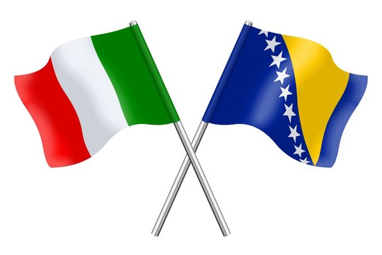 Bandiere: Italia ed Bosnia-Erzegovina