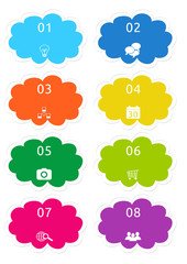Colorful buttons for Web page menu, marketing or presentations