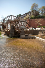 Water wheel ,landmark of Lijiang Dayan old town.
