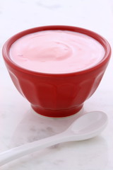 Fresh strawberry yogurt